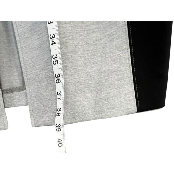 Joan Vass New York Statement Cardigan Duster L Gray Black Colorblock Open Front - Picture 9 of 14